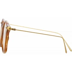 Linda Farrow - Mila A Square Optical Glasses in Brown - LF52AC4OPT - Linda Farrow Eyewear - Avvenice
