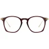 Linda Farrow - Mila A Square Optical Glasses in Burgundy - LF52AC5OPT - Linda Farrow Eyewear - Avvenice