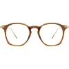 Linda Farrow - Mila Square Optical Glasses in Horn - Linda Farrow Eyewear - Avvenice