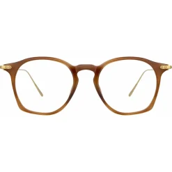 Linda Farrow - Mila Square Optical Glasses in Horn - Linda Farrow Eyewear - Avvenice
