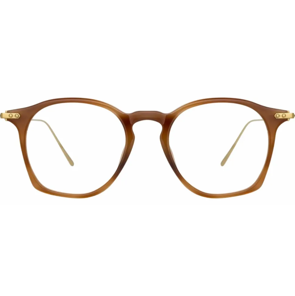 Linda Farrow - Mila Square Optical Glasses in Horn - Linda Farrow Eyewear - Avvenice