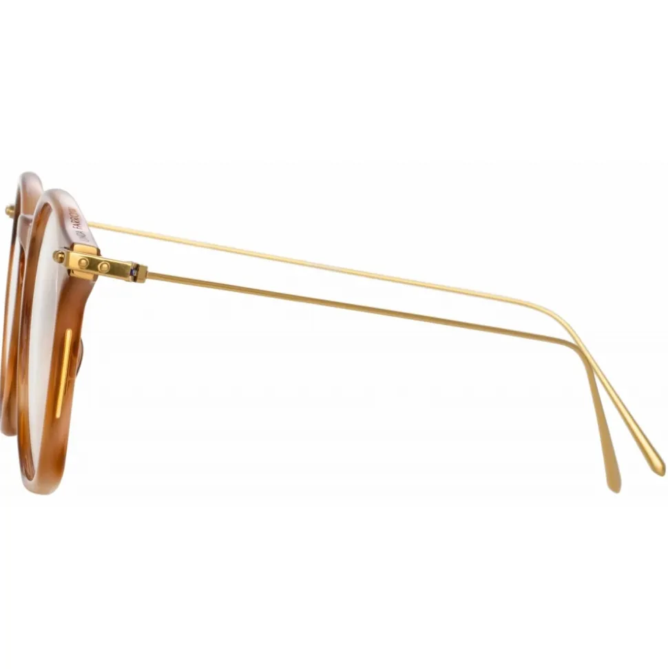 Linda Farrow - Mila Square Optical Glasses in Horn - Linda Farrow Eyewear - Avvenice