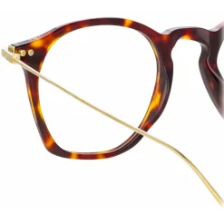 Linda Farrow - Mila Square Optical Glasses in Tortoiseshell - LF52C2OPT - Linda Farrow Eyewear - Avvenice