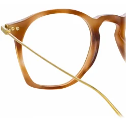 Linda Farrow - Mila Square Optical Glasses in Brown - LF52C4OPT - Linda Farrow Eyewear - Avvenice