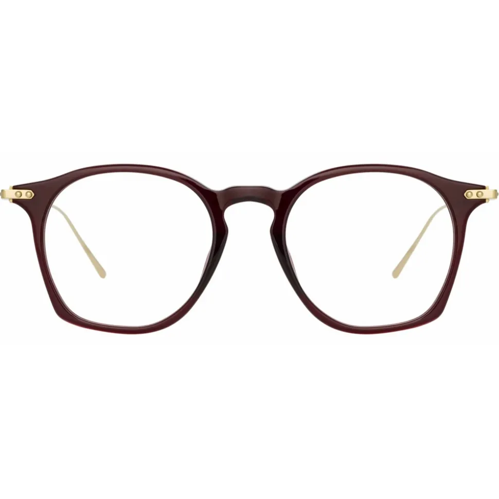 Linda Farrow - Mila Square Optical Glasses in Burgundy - LF52C5OPT - Linda Farrow Eyewear - Avvenice