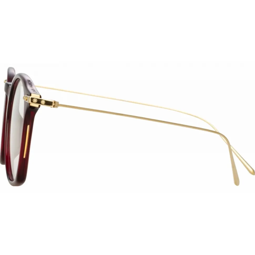 Linda Farrow - Mila Square Optical Glasses in Burgundy - LF52C5OPT - Linda Farrow Eyewear - Avvenice