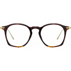 Linda Farrow - Mila Square Optical Glasses in Brown - LF52C4OPT - Linda Farrow Eyewear - Avvenice