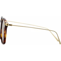 Linda Farrow - Mila Square Optical Glasses in Brown - LF52C4OPT - Linda Farrow Eyewear - Avvenice