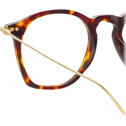 Linda Farrow - Mila Square Optical Glasses in Brown - LF52C4OPT - Linda Farrow Eyewear - Avvenice