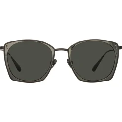 Linda Farrow - Milo Square Sunglasses in Matt Nickel - LFL1338C9SUN - Linda Farrow Eyewear - Avvenice