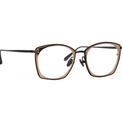 Linda Farrow - Milo Square Optical Glasses in Nickel Rose Gold - LFL1338C6OPT - Linda Farrow Eyewear - Avvenice