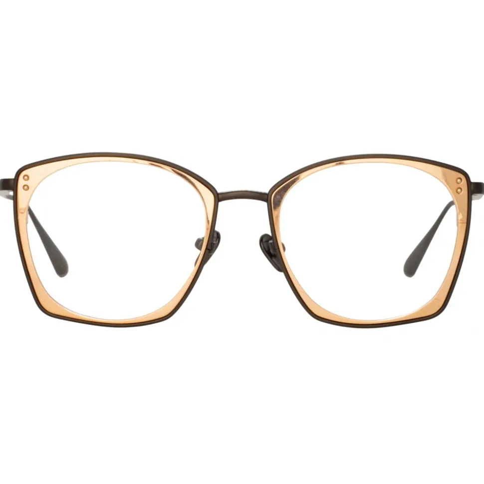 Linda Farrow - Milo Square Optical Glasses in Nickel Rose Gold - LFL1338C6OPT - Linda Farrow Eyewear - Avvenice