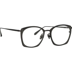 Linda Farrow - Milo Square Optical Frame in Matt Nickel - LFL1338C8OPT - Linda Farrow Eyewear - Avvenice