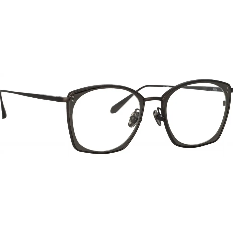 Linda Farrow - Milo Square Optical Frame in Matt Nickel - LFL1338C8OPT - Linda Farrow Eyewear - Avvenice