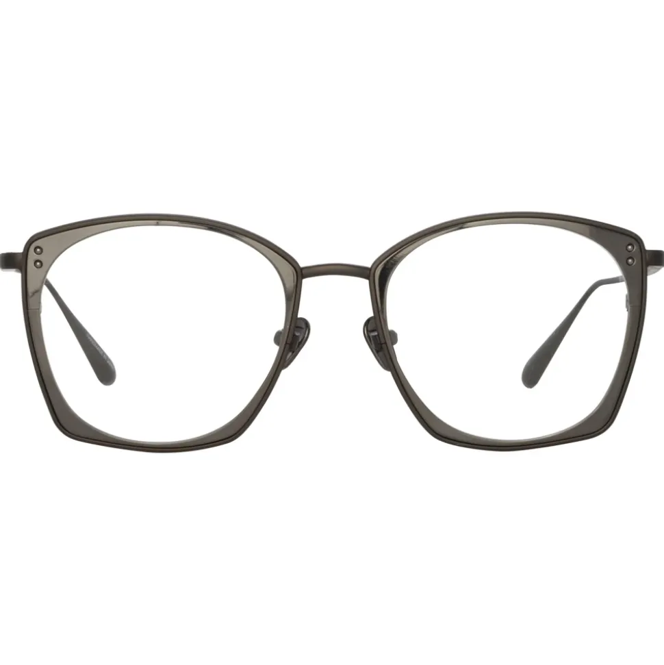 Linda Farrow - Milo Square Optical Frame in Matt Nickel - LFL1338C8OPT - Linda Farrow Eyewear - Avvenice
