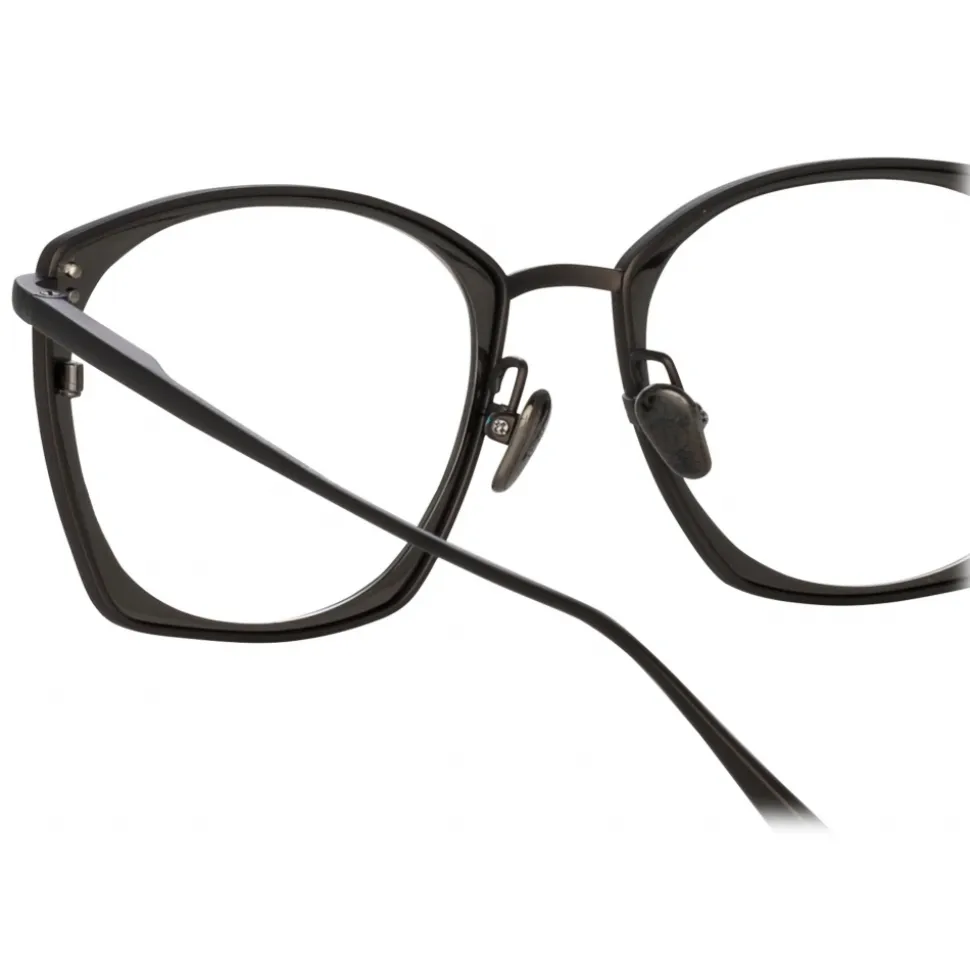 Linda Farrow - Milo Square Optical Frame in Matt Nickel - LFL1338C8OPT - Linda Farrow Eyewear - Avvenice