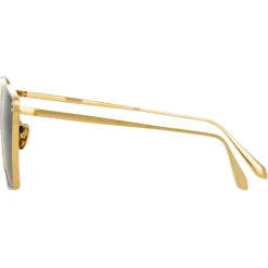 Linda Farrow - Milo Square Sunglasses in Yellow Gold - LFL1338C4SUN - Linda Farrow Eyewear - Avvenice