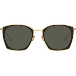 Linda Farrow - Milo Square Sunglasses in Yellow Gold - LFL1338C4SUN - Linda Farrow Eyewear - Avvenice