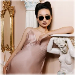 Linda Farrow - Milo Square Sunglasses in Yellow Gold - LFL1338C4SUN - Linda Farrow Eyewear - Avvenice