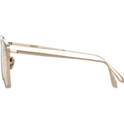 Linda Farrow - Milo Square Optical Glasses in Light Gold - LFL1338C2OPT - Linda Farrow Eyewear - Avvenice