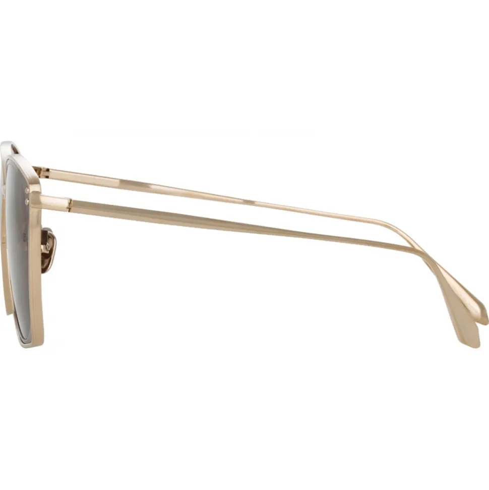 Linda Farrow - Milo Square Sunglasses in Light Gold - LFL1338C5SUN - Linda Farrow Eyewear - Avvenice