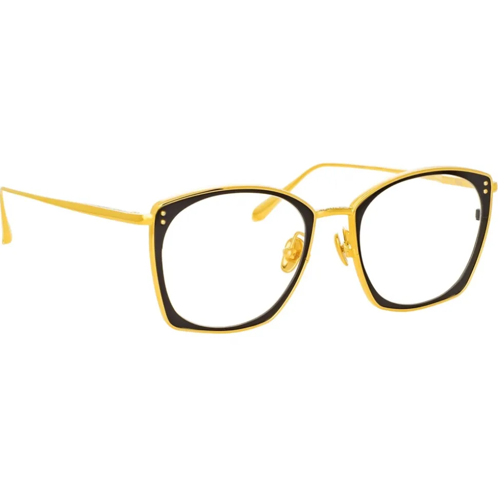 Linda Farrow - Milo Square Optical Glasses in Yellow Gold - LFL1338C1OPT - Linda Farrow Eyewear - Avvenice