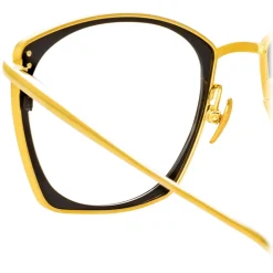 Linda Farrow - Milo Square Optical Glasses in Yellow Gold - LFL1338C1OPT - Linda Farrow Eyewear - Avvenice