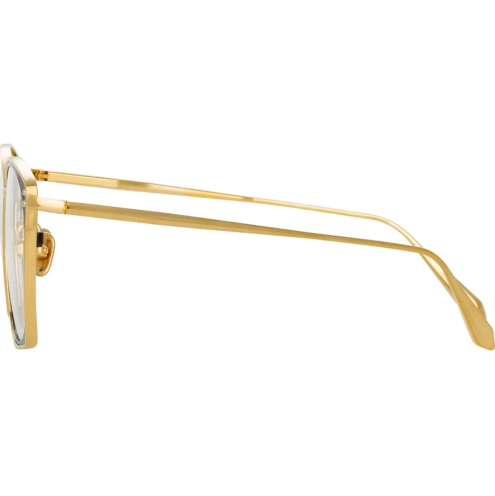 Linda Farrow - Milo Square Optical Glasses in Yellow Gold - LFL1338C1OPT - Linda Farrow Eyewear - Avvenice