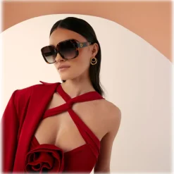 Linda Farrow - Mima Oversized Sunglasses in Tortoiseshell - LFL1401C2SUN - Linda Farrow Eyewear - Avvenice