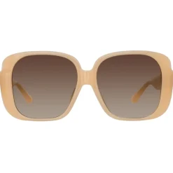 Linda Farrow - Mima Oversized Sunglasses in Peach - LFL1401C4SUN - Linda Farrow Eyewear - Avvenice