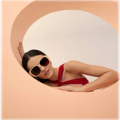 Linda Farrow - Mima Oversized Sunglasses in Peach - LFL1401C4SUN - Linda Farrow Eyewear - Avvenice