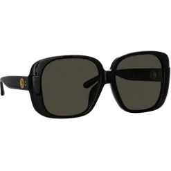 Linda Farrow - Mima Oversized Sunglasses in Black - LFL1401C1SUN - Linda Farrow Eyewear - Avvenice