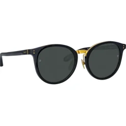Linda Farrow - Morgan Oval Sunglasses in Black - LFL1366C1SUN - Linda Farrow Eyewear - Avvenice