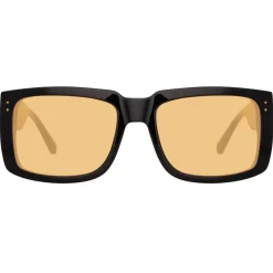 Linda Farrow - Morrison Rectangular Sunglasses in Black Orange - LFL1027C7SUN - Linda Farrow Eyewear - Avvenice