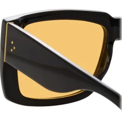 Linda Farrow - Morrison Rectangular Sunglasses in Black Orange - LFL1027C7SUN - Linda Farrow Eyewear - Avvenice