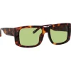 Linda Farrow - Morrison Rectangular Sunglasses in Tortoiseshell Green - LFL1027C8SUN - Linda Farrow Eyewear - Avvenice