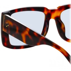 Linda Farrow - Morrison Rectangular Sunglasses in Tortoiseshell Blue - LFL1027C9SUN - Linda Farrow Eyewear - Avvenice
