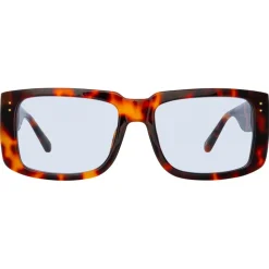 Linda Farrow - Morrison Rectangular Sunglasses in Tortoiseshell Blue - LFL1027C9SUN - Linda Farrow Eyewear - Avvenice