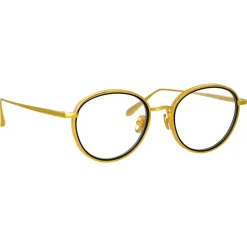 Linda Farrow - Moss Oval Optical Glasses in Yellow Gold - LFL1227C1OPT - Linda Farrow Eyewear - Avvenice