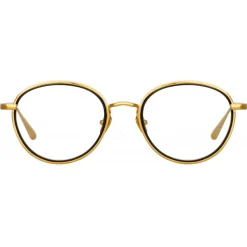 Linda Farrow - Moss Oval Optical Glasses in Yellow Gold - LFL1227C1OPT - Linda Farrow Eyewear - Avvenice