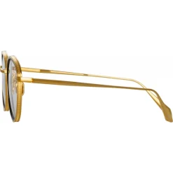 Linda Farrow - Moss Oval Optical Glasses in Yellow Gold - LFL1227C1OPT - Linda Farrow Eyewear - Avvenice