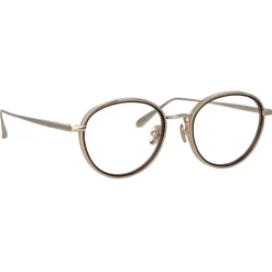 Linda Farrow - Moss Oval Optical Glasses in Light Gold - LFL1227C2OPT - Linda Farrow Eyewear - Avvenice