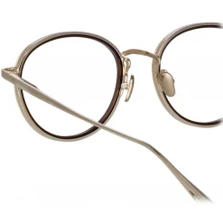 Linda Farrow - Moss Oval Optical Glasses in Light Gold - LFL1227C2OPT - Linda Farrow Eyewear - Avvenice
