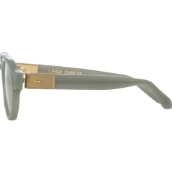 Linda Farrow - Musa Oval Optical Frame in Steel - LFL1447C3OPT - Linda Farrow Eyewear - Avvenice