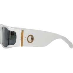 Linda Farrow - Mya Rectangular Sunglasses in White - LFL1274C3SUN - Linda Farrow Eyewear - Avvenice