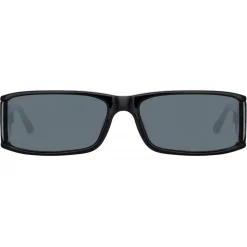 Linda Farrow - Mya Rectangular Sunglasses in Black - LFL1274C1SUN - Linda Farrow Eyewear - Avvenice