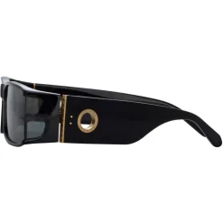 Linda Farrow - Mya Rectangular Sunglasses in Black - LFL1274C1SUN - Linda Farrow Eyewear - Avvenice