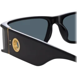 Linda Farrow - Mya Rectangular Sunglasses in Black - LFL1274C1SUN - Linda Farrow Eyewear - Avvenice