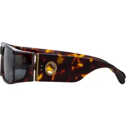 Linda Farrow - Mya Rectangular Sunglasses in Tortoiseshell - LFL1274C2SUN - Linda Farrow Eyewear - Avvenice