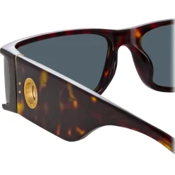 Linda Farrow - Mya Rectangular Sunglasses in Tortoiseshell - LFL1274C2SUN - Linda Farrow Eyewear - Avvenice